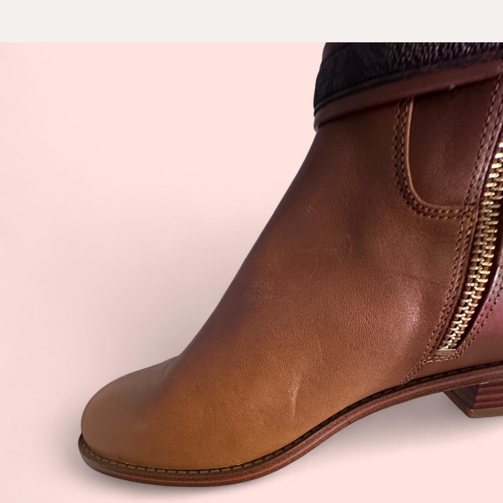 👢 Michael Kors Mindy Flat Boot Women’s 8WS | Lugg Multi (Leather + Signature MK) - Picture 3 of 8